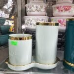 Ceramic spoon holder with tray- KASH - Image 2
