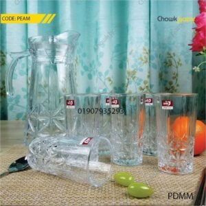 1.7 liter Glass water jug with 278ml 6pcs glass set