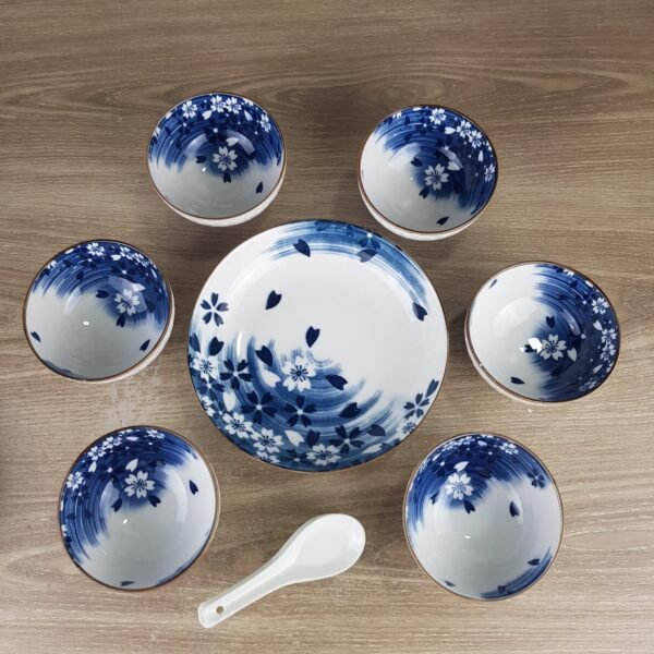13 Pcs Ceramic Soup Bati Set blue - Image 2