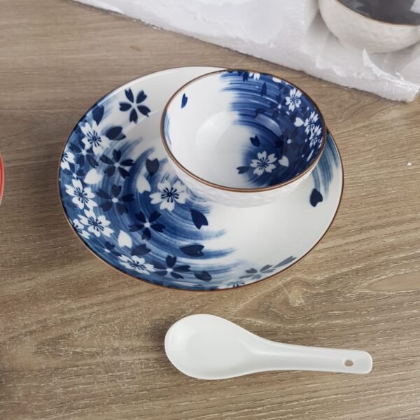 13 Pcs Ceramic Soup Bati Set blue - Image 4