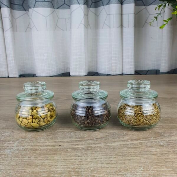 150ML Glass Jar Set With Glass LID 00608 - Image 3
