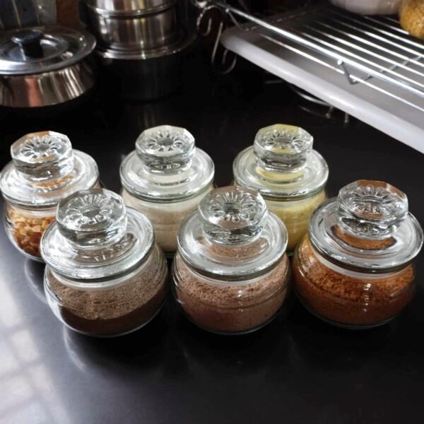 150ML Glass Jar Set With Glass LID 00608 - Image 1