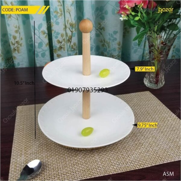 2 Layer Ceramic Cake serving dish - Image 1