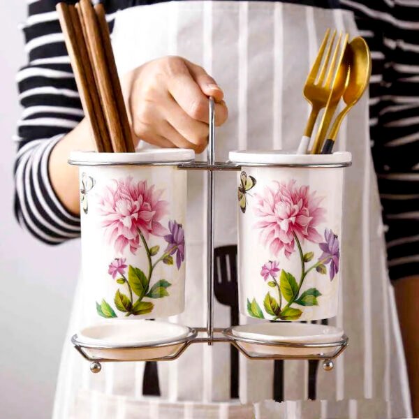 2 Pcs Ceramic  Spoon Holder - Image 2