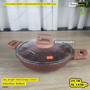 24cm Granite Marble Coating Nonstick Multi Pan With Cover