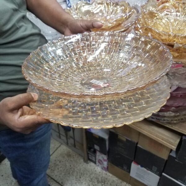Glass fruit bowl with plate- FKFB (SO5001-2) - Image 2