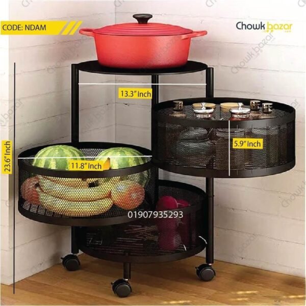 3 Layer 360 Degree Rotating Shelf - Image 1
