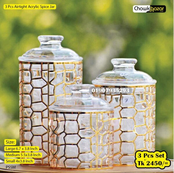 3 Pcs Airtight Acrylic Spice Jar - Image 2