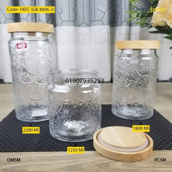 3 Pcs glass food container set- FKFC (GB 4806-3) - Image 1