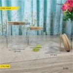 3pcs glass jar with wooden lid- AH - Image 2