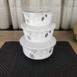 3Pcs pyrex bati set with lid- SESB - Image 2
