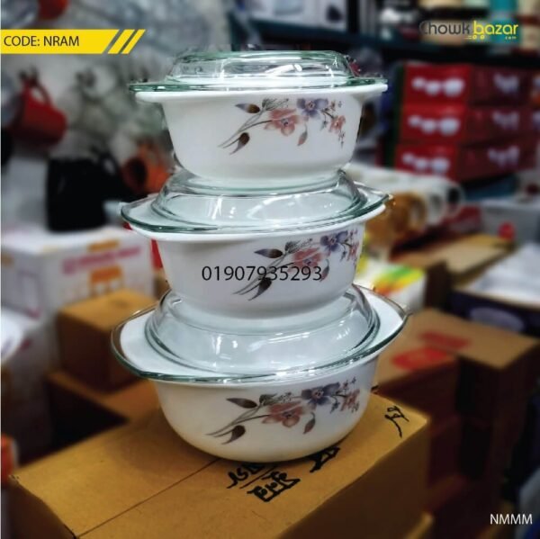 3 Pcs Pyrex serving casserole set - Image 1