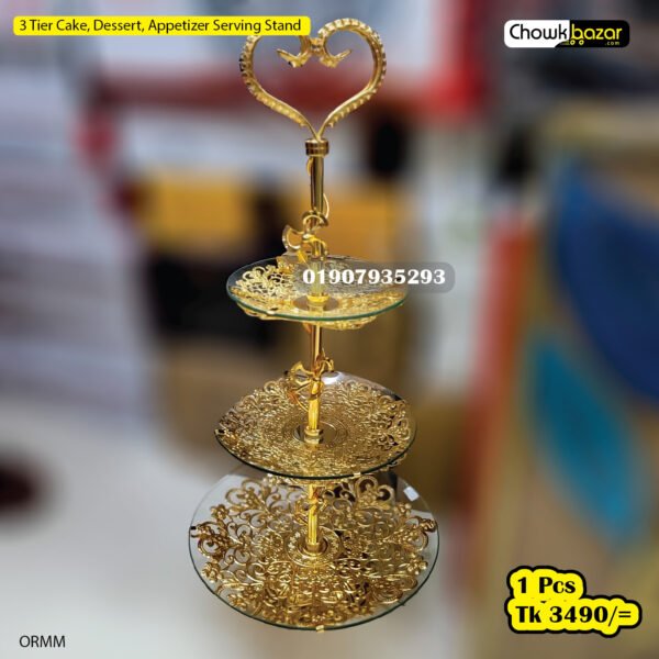 3 Tier Cake, Dessert, Appetizer Serving Stand - Image 1