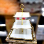 3 layer Squre Ceramic Cake Dish