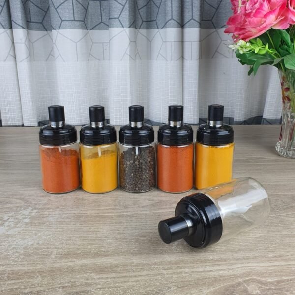 3 Pcs Airtight Glass Jar Set With Spoon - Image 4