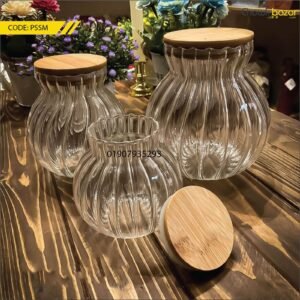 Glass Jar airtight Hari shape(AE)