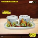 3pcs Ceramic Mug With Tray (BRE)