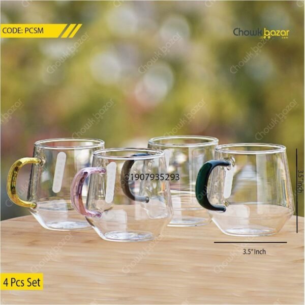 4 Pcs Borosilicate Glass Coffee Mug - Image 1