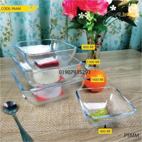 4Pcs oven proof bati set with plastic lid - Image 2