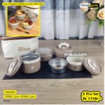 4 pcs Stainless Steel Lunch Box With Bag