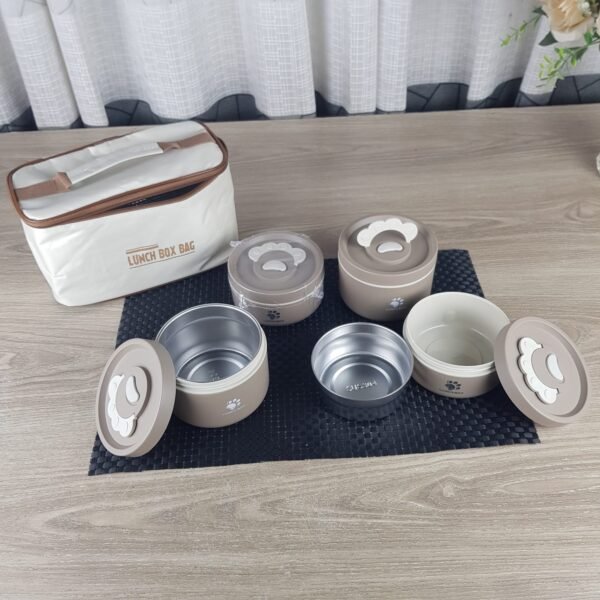 4 pcs Stainless Steel Lunch Box With Bag - Image 3