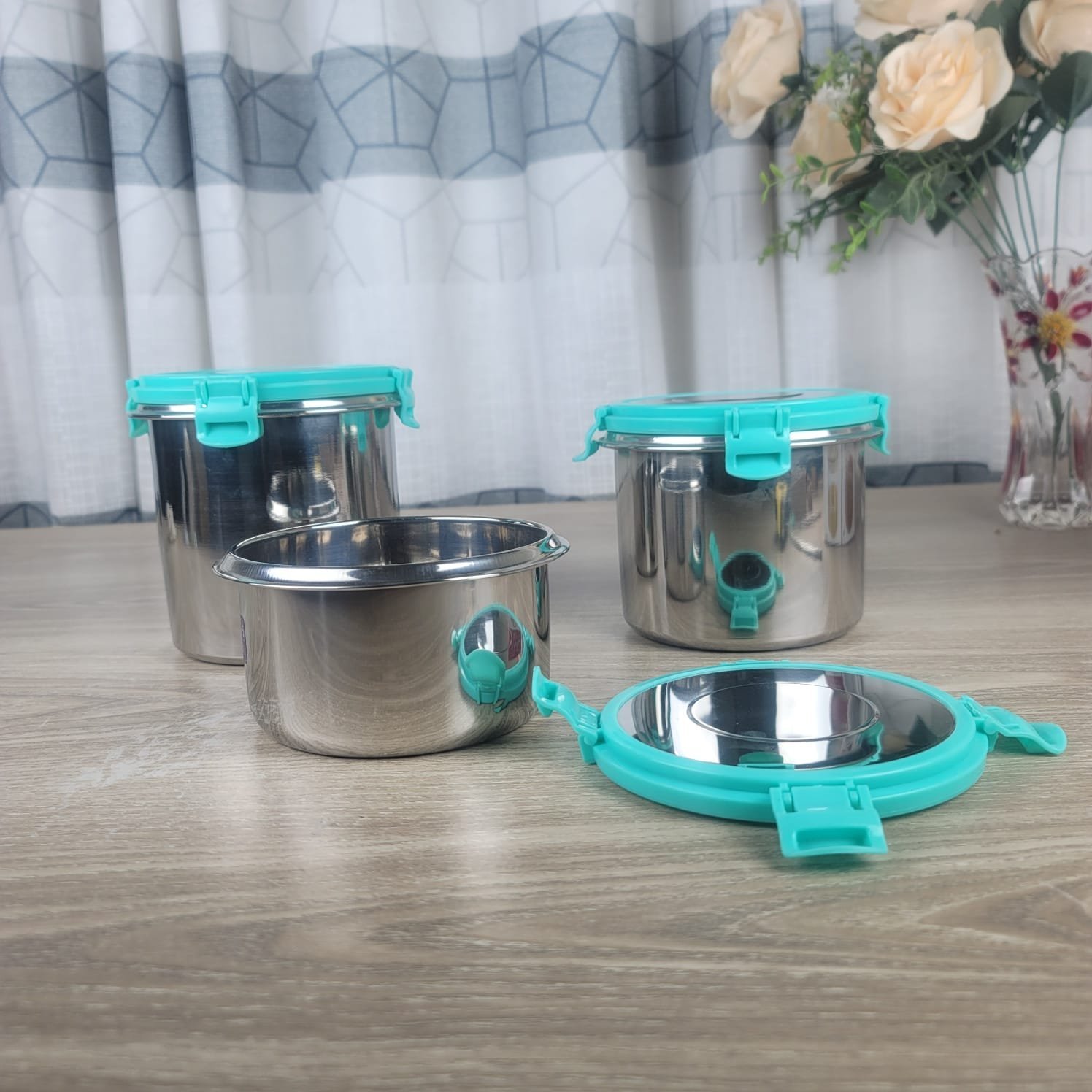 42c90c53-0716-454c-917e-3e1d2e8aefac.jpg 3pcs steel Airght container set - Image 1