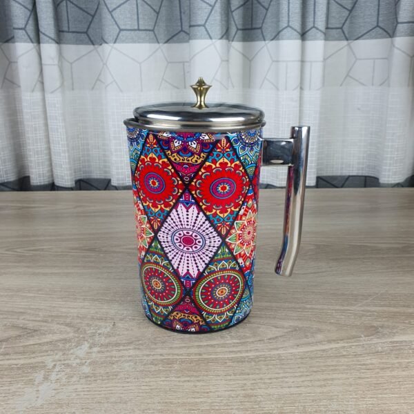 Indian steel water jug print 01 - Image 1