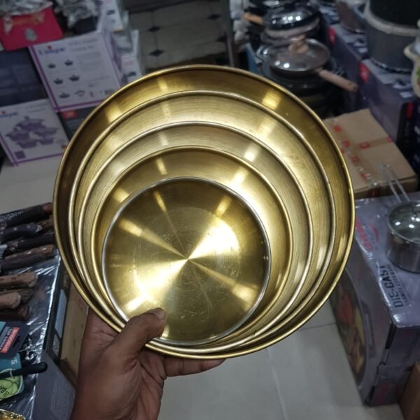 5pcs Stainless Steel plate golden Set (RC) - Image 2
