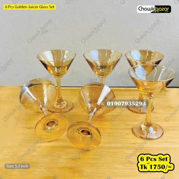 6 Pcs Golden Juicer Glass Set - Image 1
