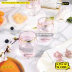 6 Pcs Pink Crystal Tumblers Water Glass Set