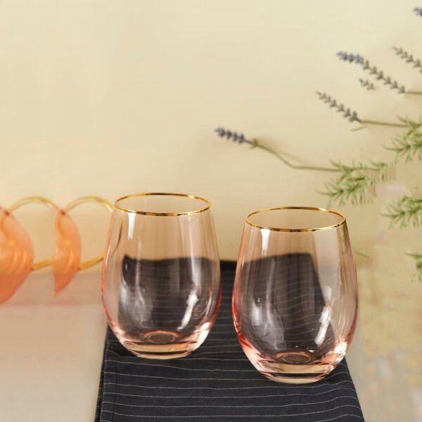 6 Pcs Pink Crystal Tumblers Water Glass Set - Image 4