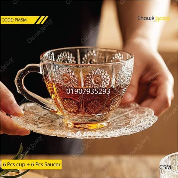 6pcs Crystal cup set Flower Digine - Image 1