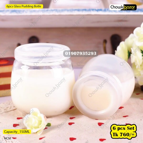 6pcs Glass Pudding Bottle 200ml - Image 1