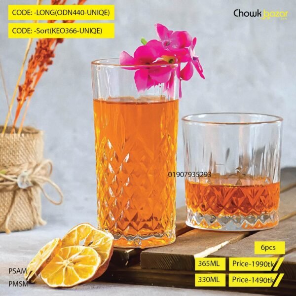 6pcs Water Glass LONG (ODN440-UNIQU) - Image 1