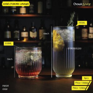 6pcs water Glass 395ML(TOK352-UNIQE)