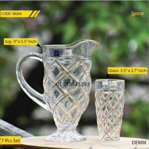 Fancy Glass Water Juice Jug Set- 7 pcs