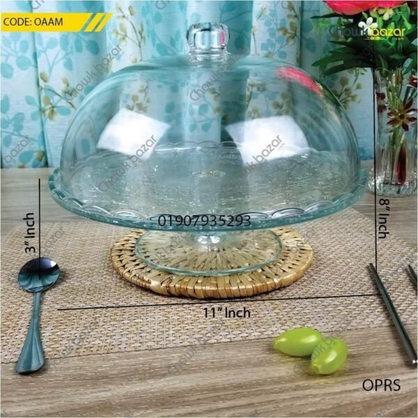 Cake Stand With Iid Clear Glass - Image 1