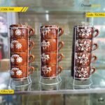 Ceramic coffee mug with stand- 5 pcs set- TSCM02