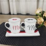 Ceramic coffee mug with tray 5 pcs set- TCMG - Image 3