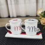 Ceramic coffee mug with tray 5 pcs set- TCMG - Image 2