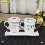 Ceramic coffee mug with tray 5 pcs set- TCMG