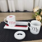 Ceramic coffee mug with tray 5 pcs set- TCMG - Image 4