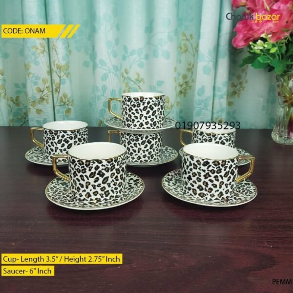 Ceramic cup set with saucer - Image 1