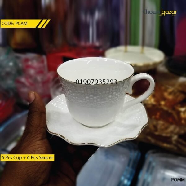 Ceramic cup set with saucer - Image 1