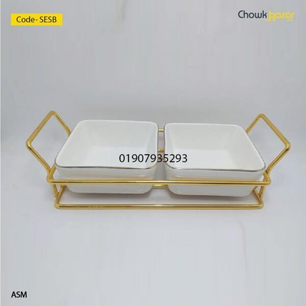 Ceramic dessert bati set with metal stand- SESB - Image 1