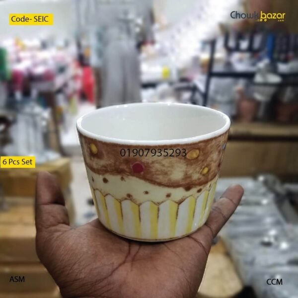 Ceramic ice-cream cup 6 pcs set- SEIC - Image 1
