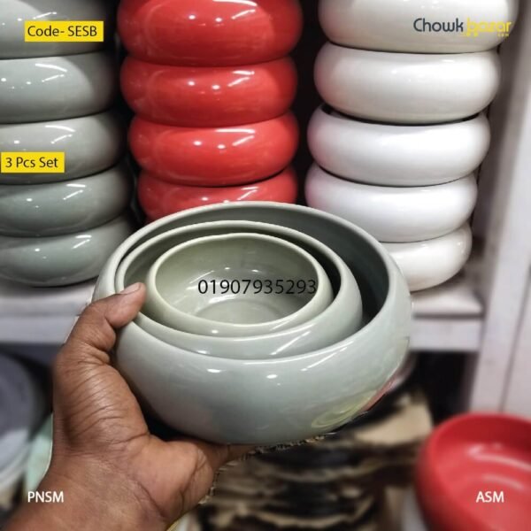 Ceramic serving bowl 3 pcs set- SESB - Image 1