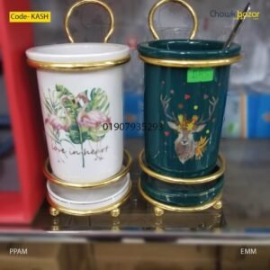 Ceramic spoon holder with metal stand- KASH