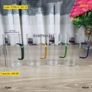 Coloring handle glass mug 4 pcs set- TCMG (C 307-3)