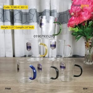 Coloring handle glass mug 6 pcs set- TCMG (C 307-1)